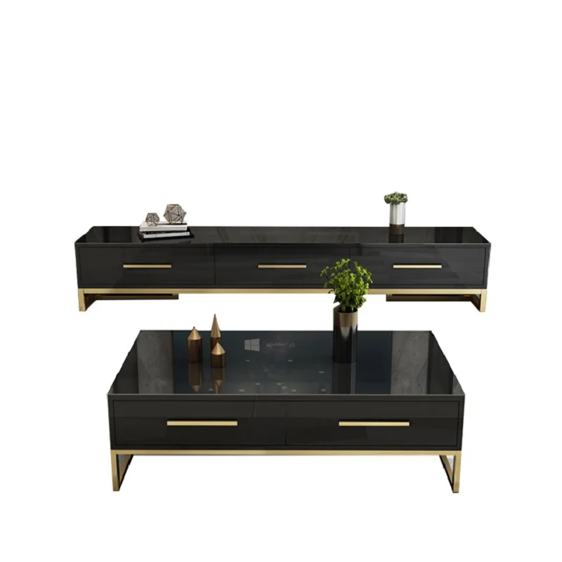 Black Wooden Tv Cabinet Stand Modern Design Living Room Furniture