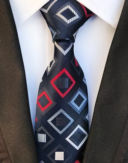 Новые Галстуки темного цвета 8 см для мужчин Классический Полосатый клетчатый галстук с геометрическим узором деловые Свадебные вечерние жаккардовые галстуки - Цвет: XU-G04