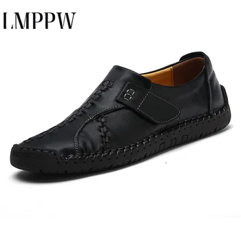

2020 New Spring High Quality Moccasin Split Leather Casual Men Shoes Driving Men Doug Shoes Handmade Fashion Footwear Big Size2