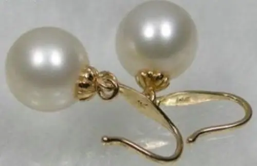

SOUTH SEA WHITE PEARL EARRING YG PERFECT 9-10mm