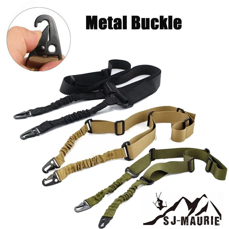 

Adjustable Tactical Rifle Sling 2 Point Safety Shoulder Sling Gun Sling Strap With Metal Hook Hunting belt