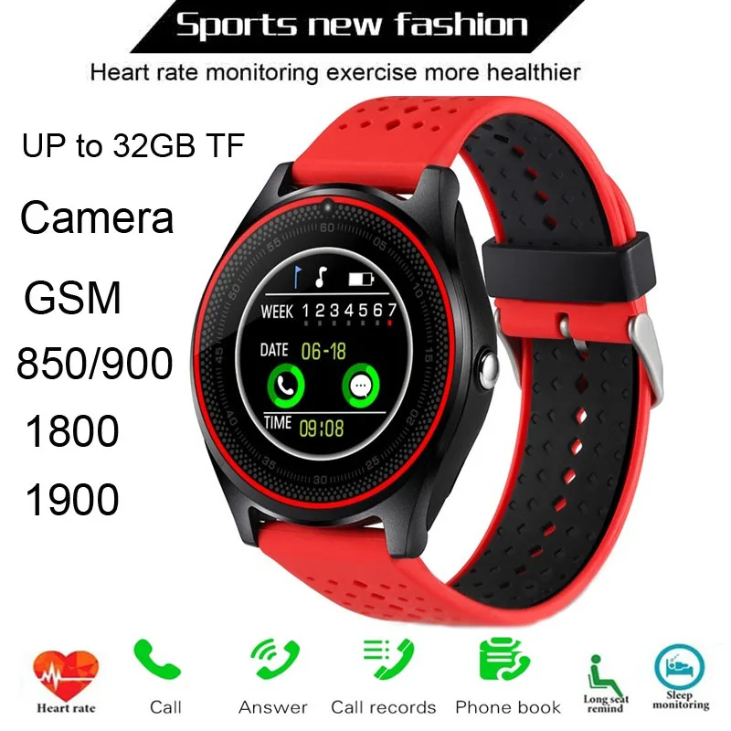 

V9 GSM Smart Watch Heart Rate Monitoring Sports Bluetooth WristWatch Support TF SIM Card Men Women Smartwatch for IOS Android