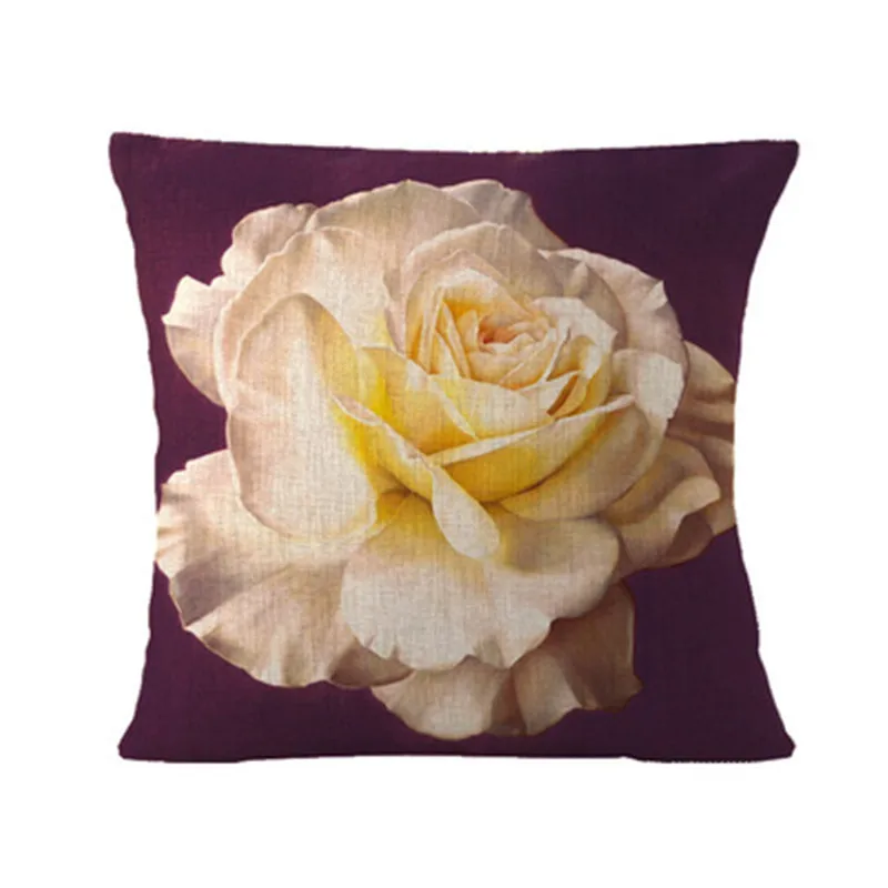Cushion Cover Plant flower bud linen pillowcase Sofa Pillow Case Home Decorative British wind car cotton cushion cover Nov8