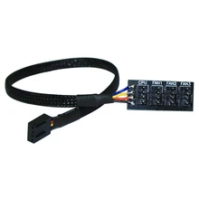 Black Sleeved Jacket 50cm 1 to 4 4-pins Molex TX4 PWM CPU Cooler / Case / Chasis Cooling Fan Power Cable Hub Splitter Adapter
