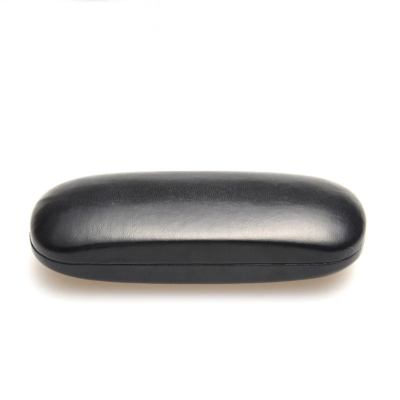 Hot black leather glasses case for men hard frame eyeglass case reading glasses box