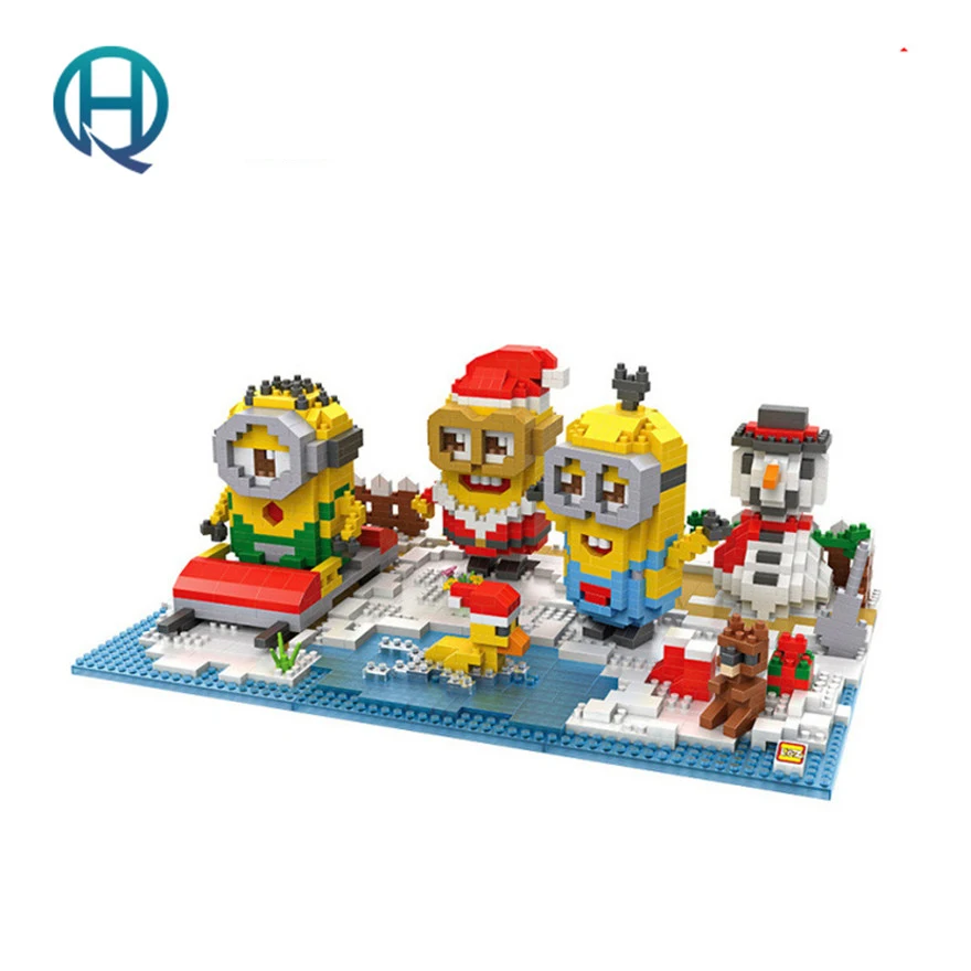 

Mini Nano Blocks Christmas LOZ Building Blocks Minion Action Figure Diamond Blocks Compatible Legoelieds 9395