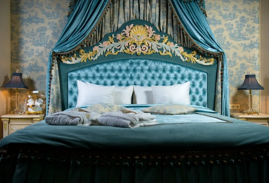 Laeacco Boudoir кровать занавеска лампа роскошный портрет фотографии фоны