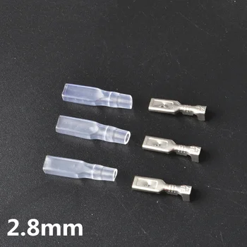 

100pcs 2.8mm Crimp Terminal 50pcs Female Spade Connector with 50pcs cover