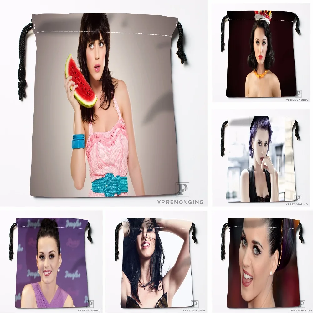 Custom Katy Perry Drawstring Bags Printing Travel Storage Mini Pouch Swim Hiking Toy Bag Size 18x22cm