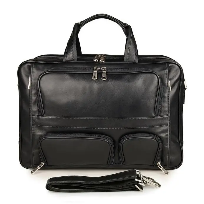 Мужские сумки-мессенджеры из натуральной кожи, деловая сумка, 17 дюймов, мужские сумки для ноутбука, портфель на плечо, мужская дорожная сумка, LI-1448 - Цвет: black