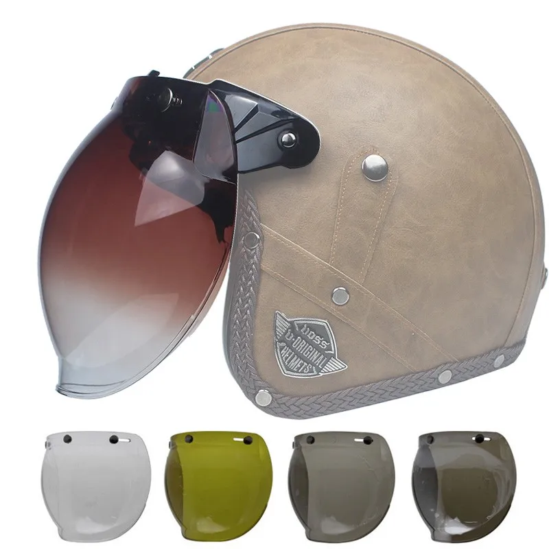Винтажный прочный ветрозащитный козырек для мотоцикла 12 цветов шлема в стиле