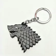 

Game of Thrones PVC key chain House Stark badge logo fashion personality double-sided soft rubber chaveiros bag pendant Jewelry