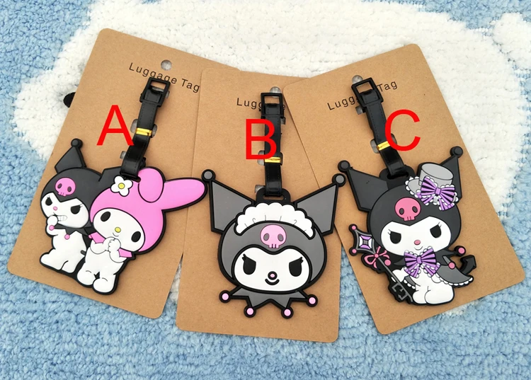 LISM kuromi Anime Luggage Tag Travel Accessories Suitcase ID Address Portable Tags Holder