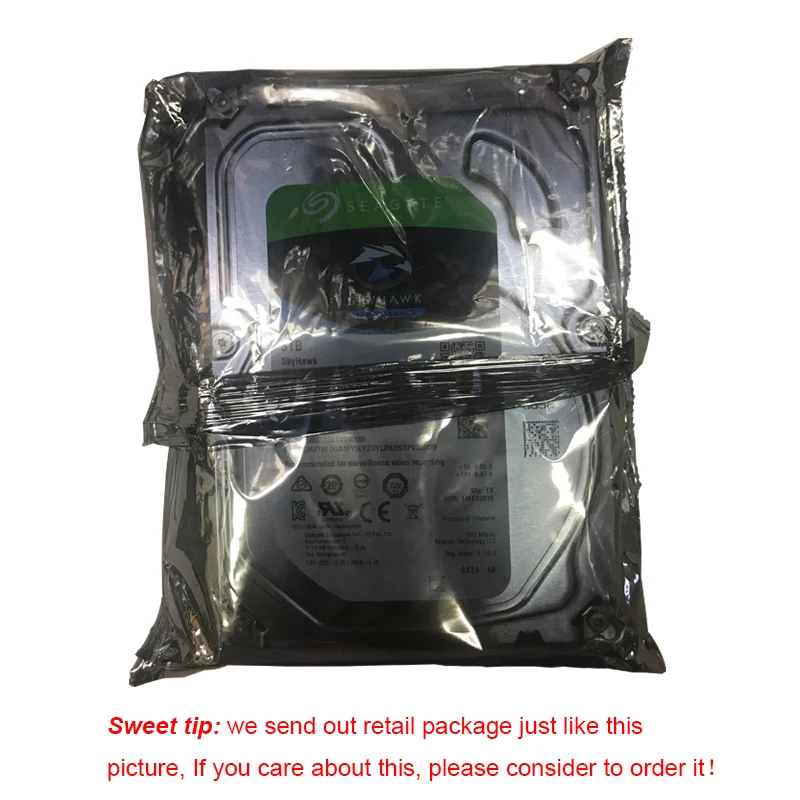 Новый внутренний жесткий диск Seagate 3 ТБ HDD Skyhawk для видеонаблюдения 5 дюйма 5900