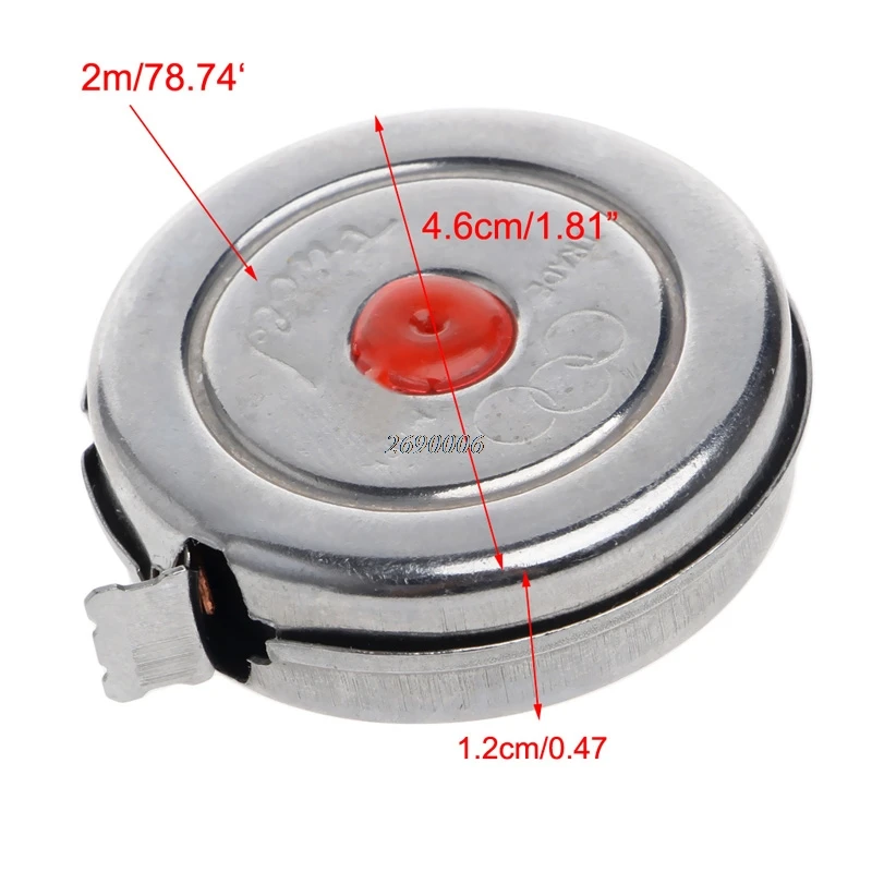 

2m Mini Office Stainless Steel Woodworking Retractable Tape Measure Metric MAY22_35