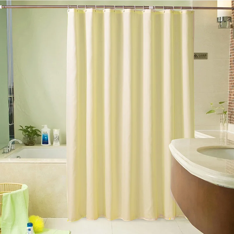 Beige Bathroom Waterproof Shower Curtain Eco Friendly Thick Polyester Fabric Partition Curtains Bath Screens With Plastic Hooks Shower Curtains Aliexpress