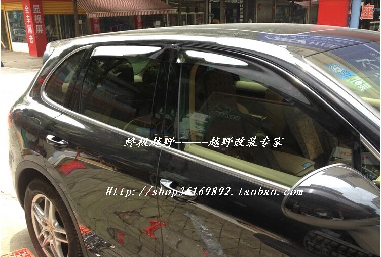 Window Visor Vent Shade Rain/Sun/Wind Guard Deflectors  4PCS   for Porsche Cayenne 2011 2012  2013