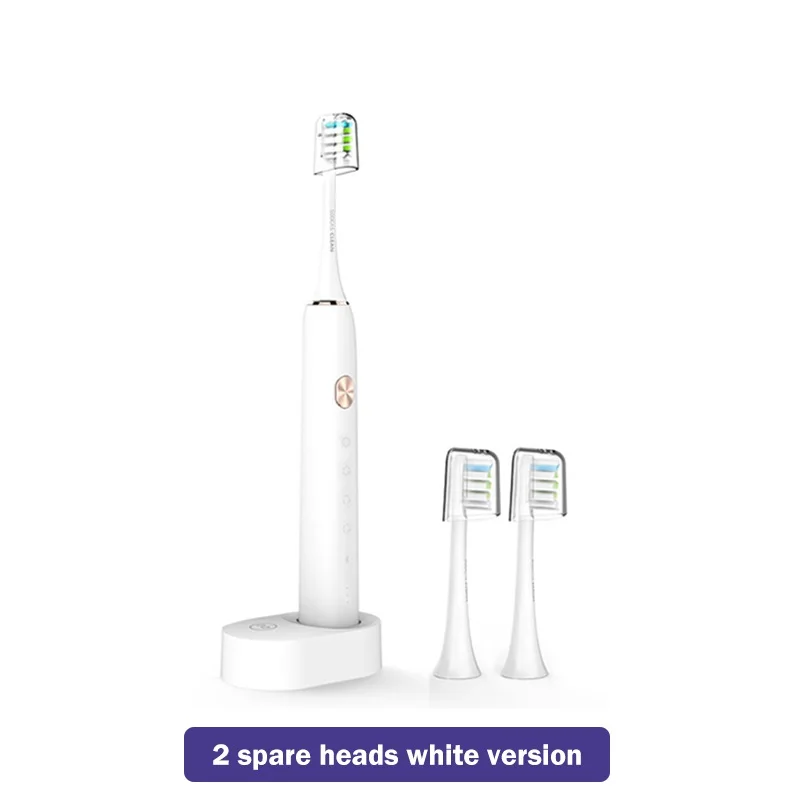 X3 white 2Heads Xiaomi Mijia SOOCAS X3, звуковая электрическая зубная щетка, зубная щетка для взрослых, водонепроницаемая, ультра Звуковая, автоматическая зубная щетка, перезаряжаемая через USB - Цвет: X3 white 2Heads