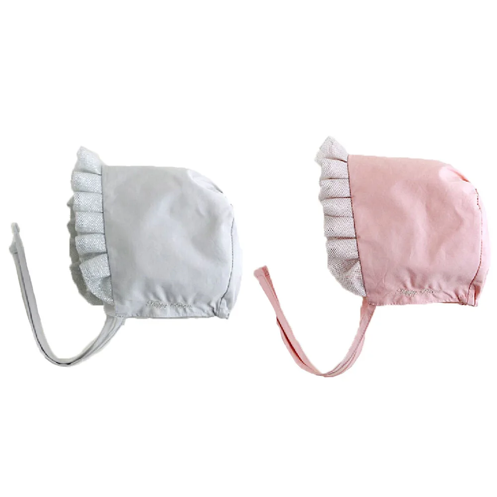 

Summer Style Baby Girl Hat Vintage Ear Protected Infant Solid Lace Bonnet Hats Cap Sun Hat Bucket