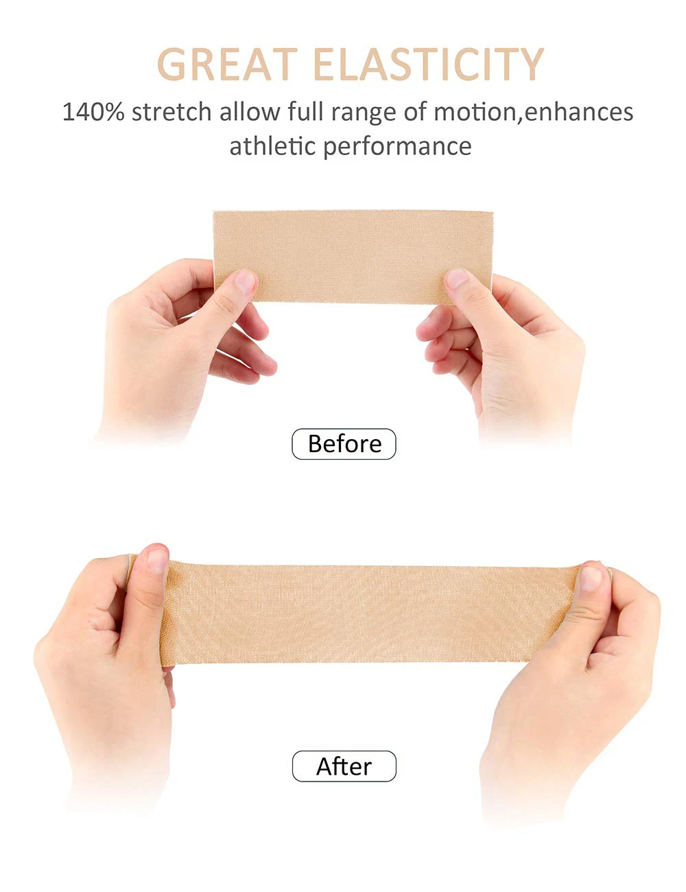 WorthWhile Kinesiology Tape Athletic Recovery Elastic Tape Kneepad Muscle Pain Relief Knee Pads Support for Gym Fitness Bandage
