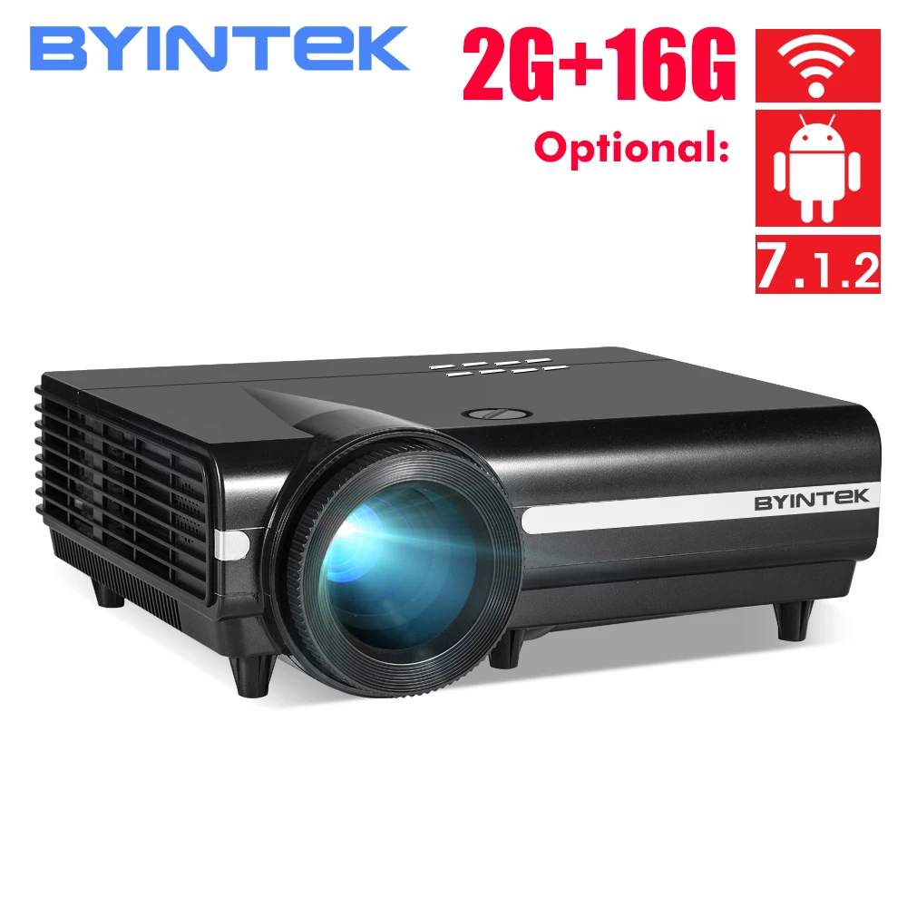 BYINTEK القمر BT96Plus الروبوت Wifi الذكية فيديو جهاز عرض (بروجكتور) ليد Proyector عن المسرح المنزلي الكامل HD 1080 P دعم 4 K على الانترنت فيديو