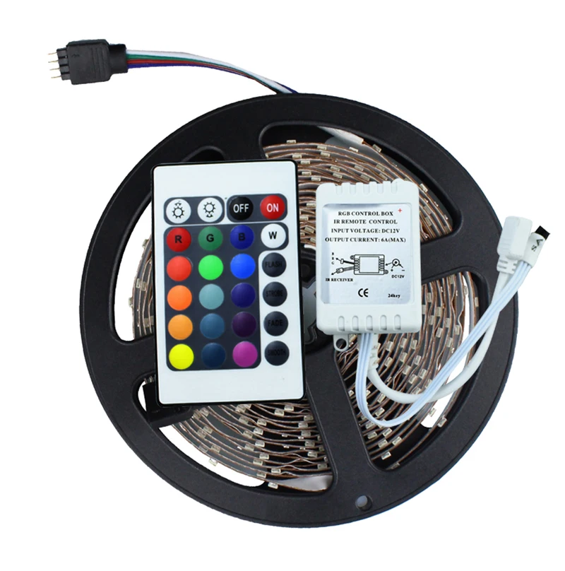 3528 SMD не Водонепроницаемая RGB Светодиодная лента постоянного тока 12 В 5 метров 60