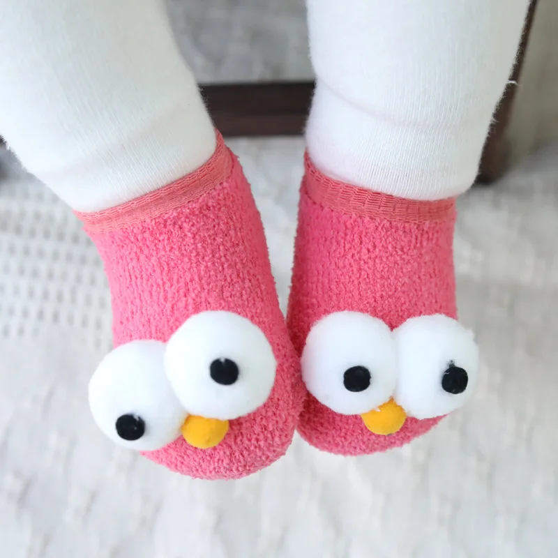 Милые детские носки с большими глазами мягкие Нескользящие милые носки для малышей удобные носки-тапочки для малышей удобные хлопковые носки для От 0 до 3 лет