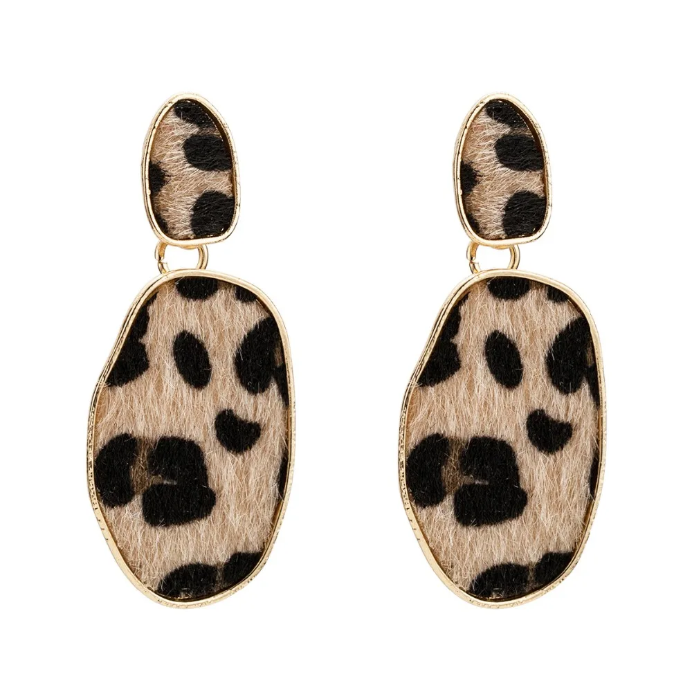 

Vintage Leopard Dangle Earrings For Women Fashion Geometric Statement earrings 2019 trendy Drop Earring party Hanging Jewelry