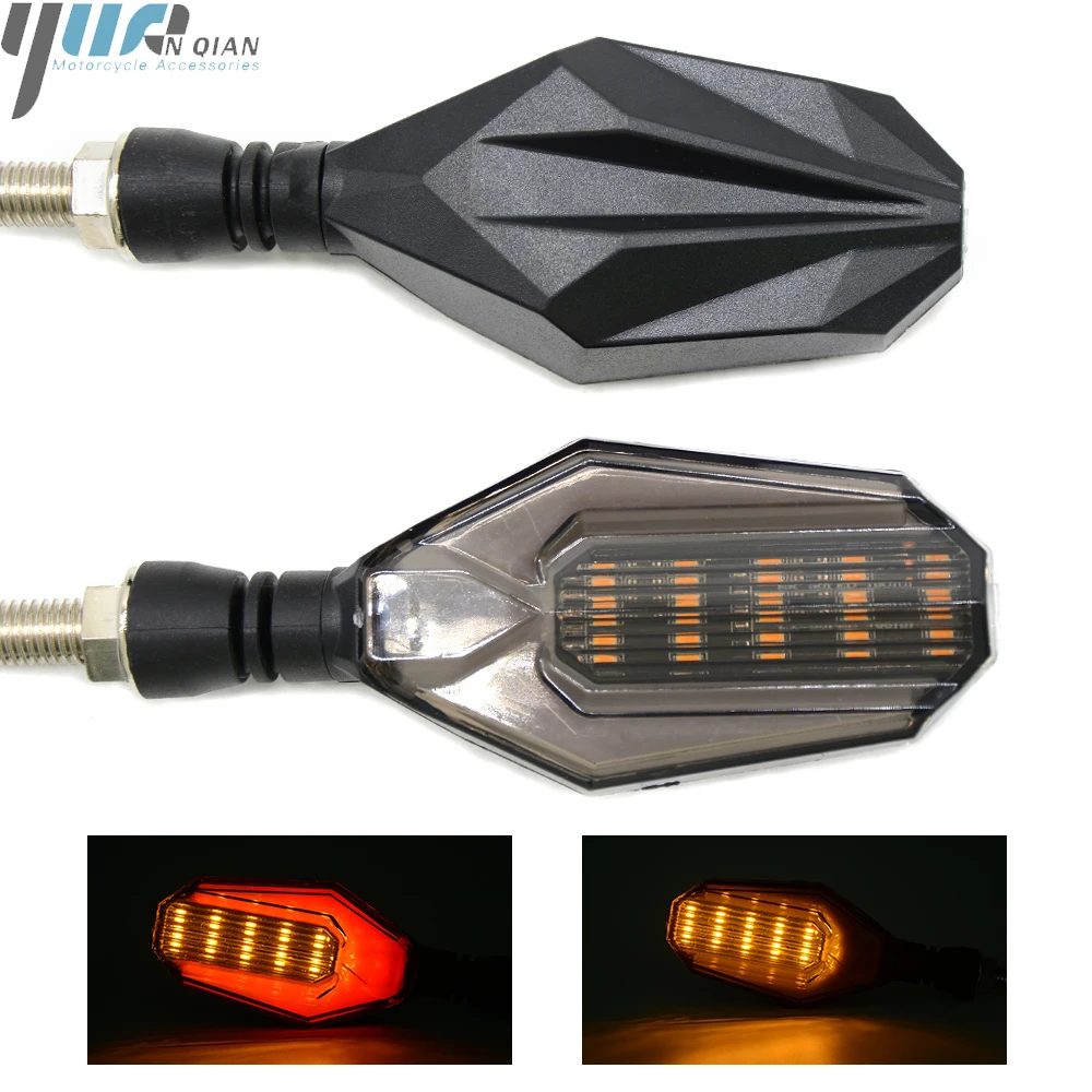 Fits For Yamaha YZF R1 R6 R6 Honda Kawasaki Universal Motorcycle Turn Signal Indicators Blinkers Flexible light lamp Amber 2PCS