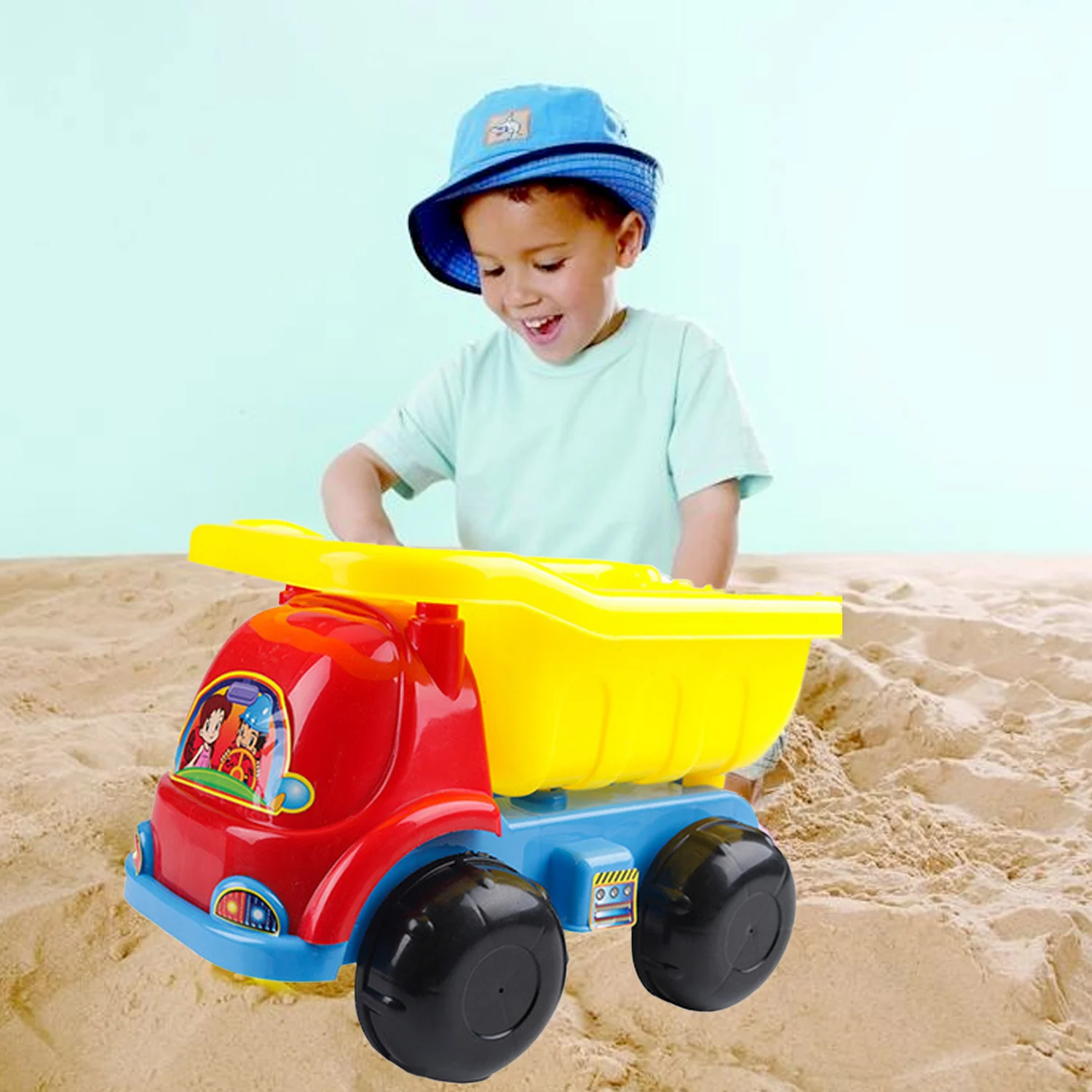 discounted  6PCS Funny Summer Beach Sand Gaming Playing Toys Set with Car Watering Can Shovel Starfish Octopus 