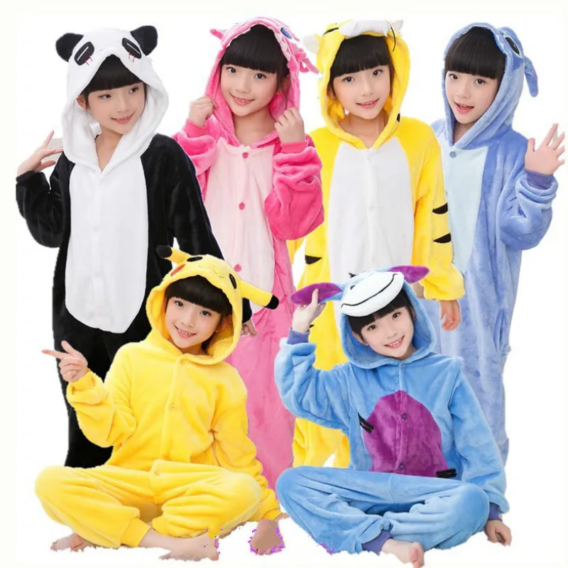 

Kigurumi children's pajamas unicorn girls boys sleepwear baby onesie kids costume winter cartoon stitch panda cosplay pyjamas