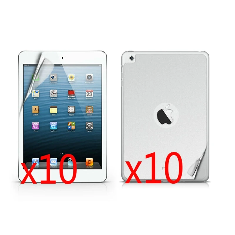 

10sets/lot Full Body Clear LCD Screen Protector Films Back and Front Film Guards For Apple iPad Mini 1 2 3 A1432 A1489 A1599 7.9