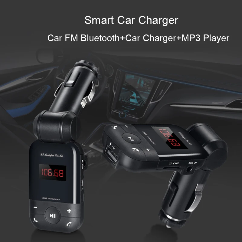 USB зарядное устройство fm передатчик Bluetooth Автомобильный Handsfree Aux ЖК дисплей аудио