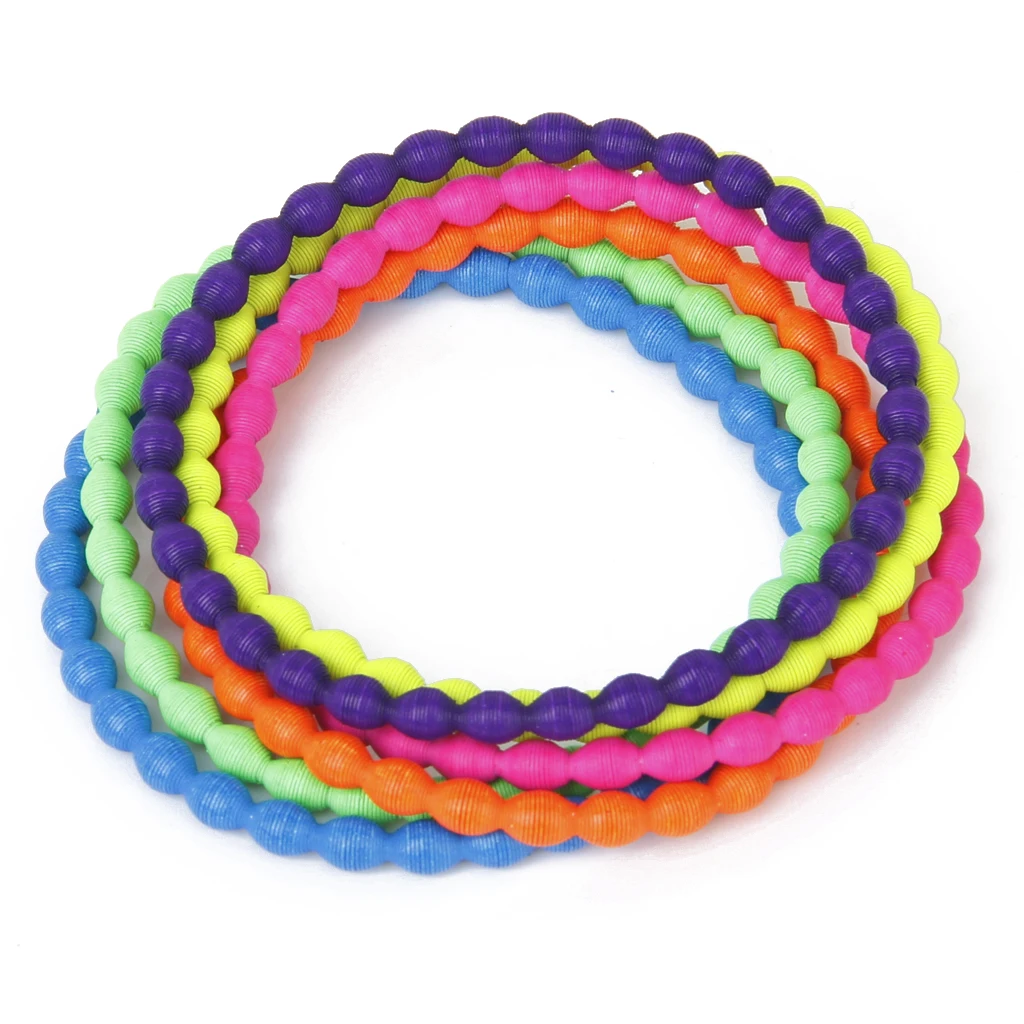 Buy 6 x Candy Neon Spring Metal Strand Bead Bracelet