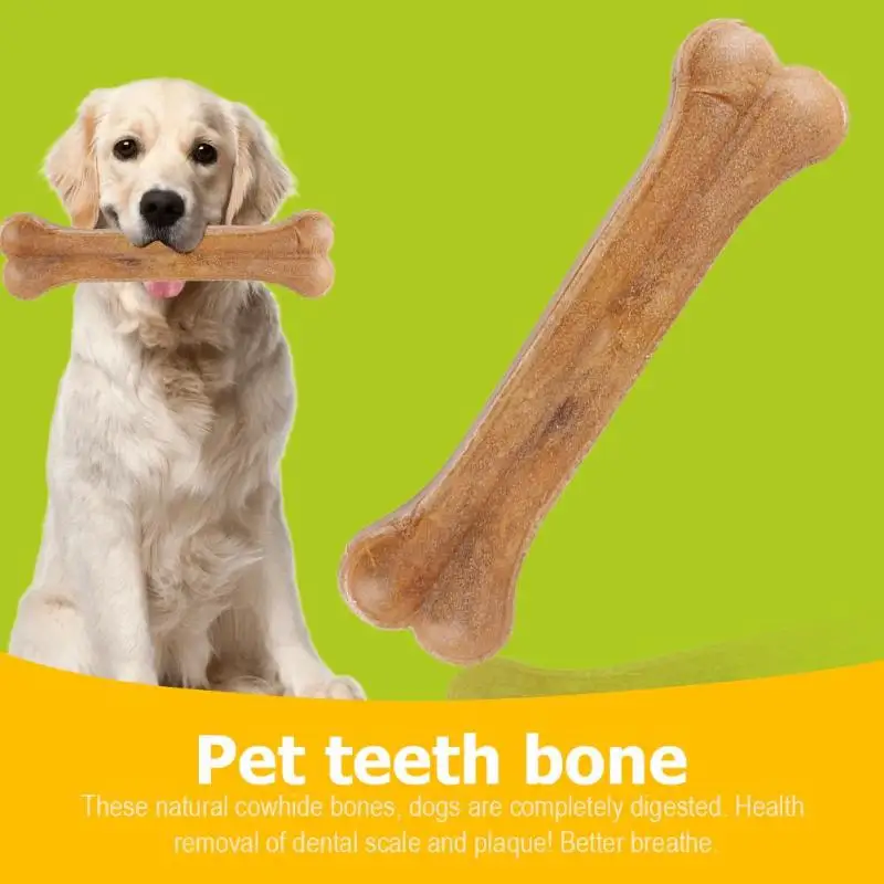

8 inch Compressed Rawhides Dog Bones Dog Puppy Chewing Snack Food Treats Teething Toy Bone Shape Dog Toys Pet Supplies