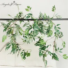 5 вилки пучки Ив искусственные растения лист DIY Свадьба дорога композиция поддельные ива ротанга домашний сад Рождество Декор искусственные цветы искусственные цветы тычинки цветов декор дома