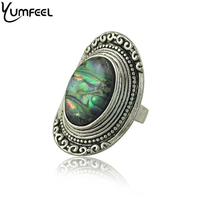 

Yumfeel Bohemia Vintage Jewelry Rings for Women Zinc alloy with Shell Rings Women Boho