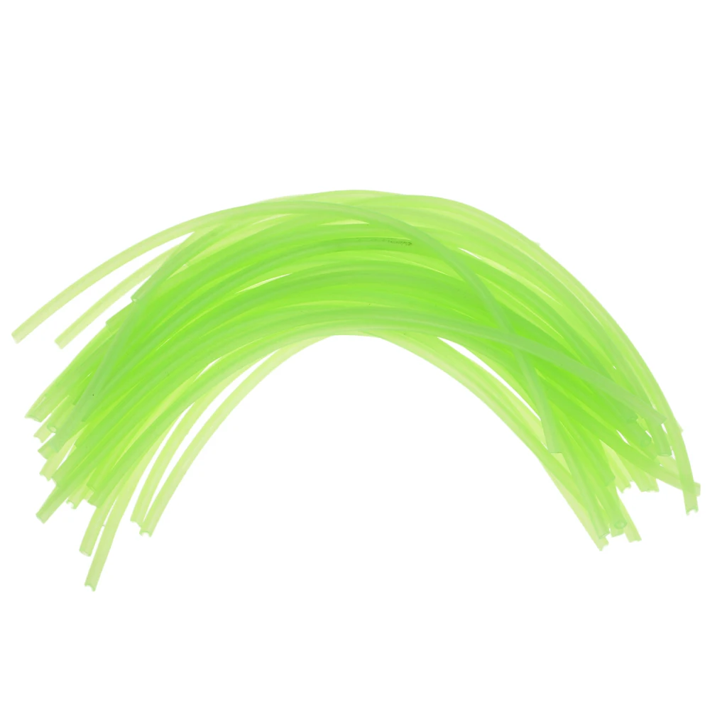 2# 3# 40 Pieces Super Soft Luminous Silicone Tube Rubber Saltwater Rig Lure Tubes  Green For Fishing Accessories