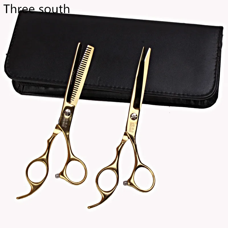 

Three south 2 in 1 set the right hand also 6.0 inch scissors Japanese 440c hair scissors professional hairdressing scissors