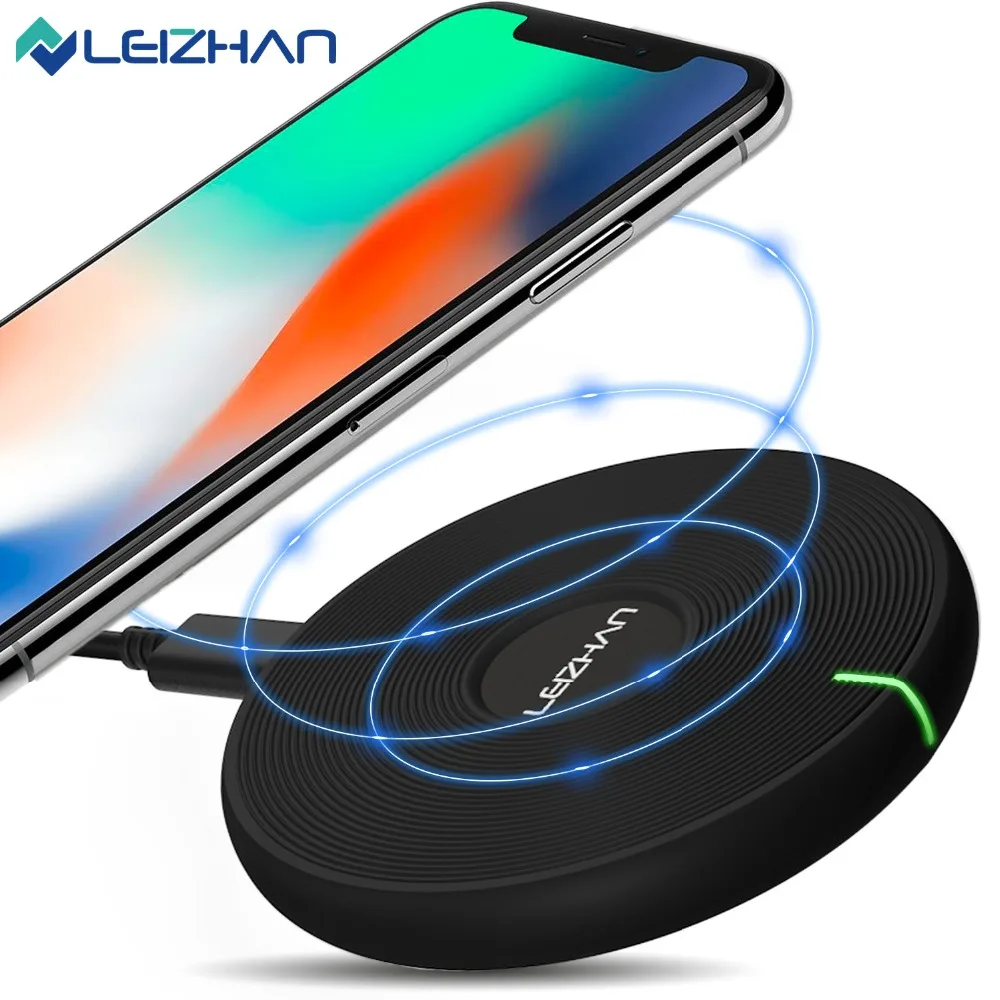 LEIZHAN Беспроводное зарядное устройство для iPhone X 8 Plus USB Беспроводная зарядка Samsung