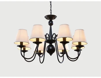 

Nordic Chandelier Lights Fixture Candle Black iron Lighting For Study Hotel Room restaurant Vintage pastoral Chandelier Ming
