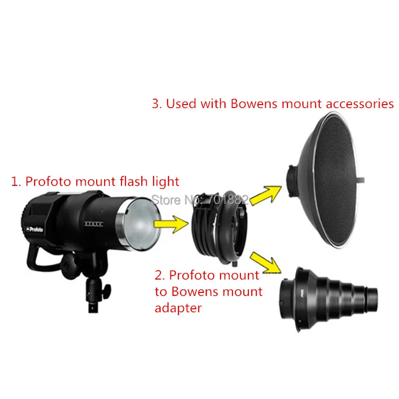 Nicefoto Flash Strobe Converter for Profoto to Bowens Mount High Quality Interchangeable Mount (6)