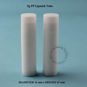 

400pcs/lot Wholesale Plastic 5ml PP White Lipstick Tube Lip Gloss Container 1/6OZ Lip Balm Tube Gloss Sub-bottling Packaging