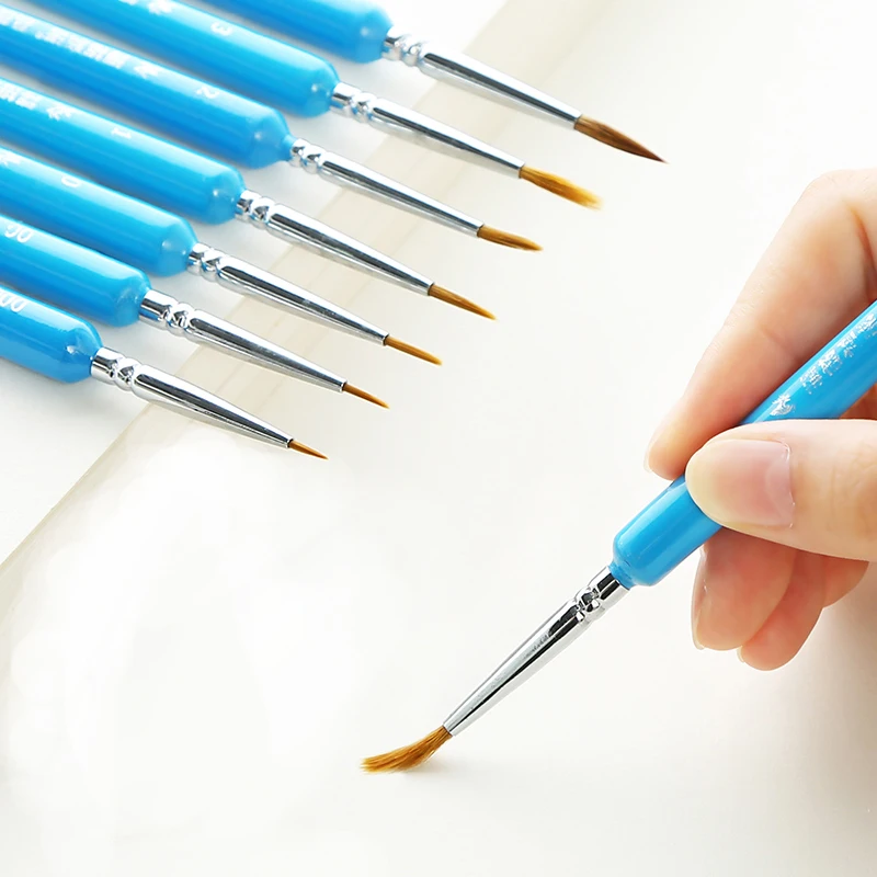 

7Pcs Different Sizes Weasel Hair Hook Line Pen Fine Paint Brush Set Artist Gouche Watercolor Acrylic Painting Brush