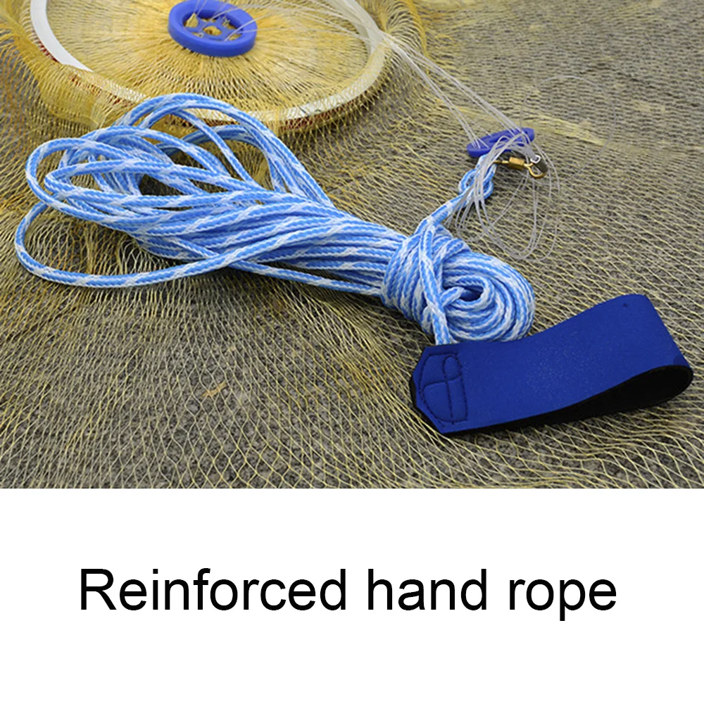 yellow fishing cast net Reinforced hand rope