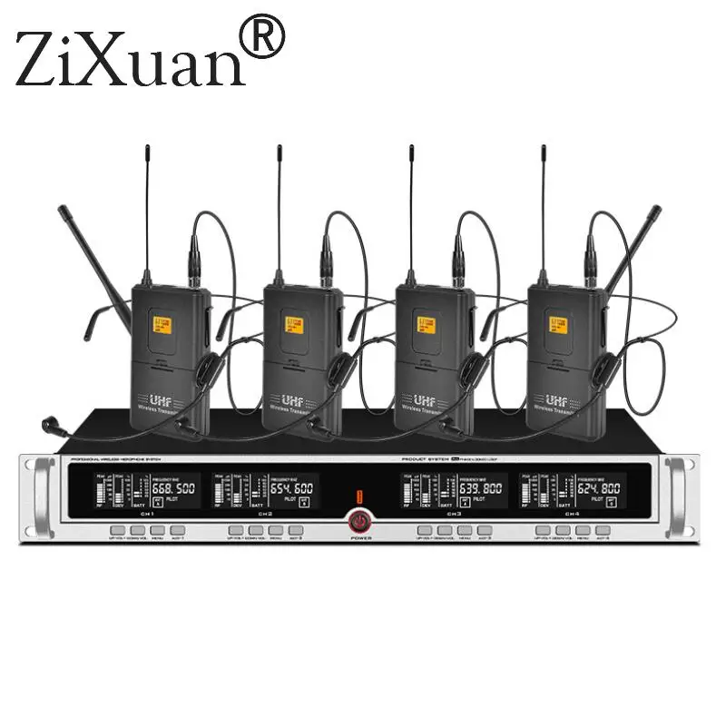 Серебристый ZX-8416-h SP4-SKM9000 1" монтируемый в стойку UHF Беспроводной система микрофонов конференции домашнее Караоке ручной микрофон - Цвет: Серебристый