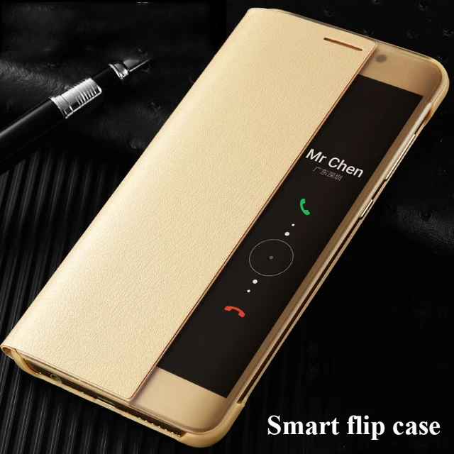 For Huawei P10 Case PU Leather Flip Cover Smart Window View Phone Cases For Huawei P10 Plus-in