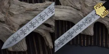 

High Quallty Chinese Sword Hand Carved 4 Side Manganese Steel Blade Sharp Han Jian @3778