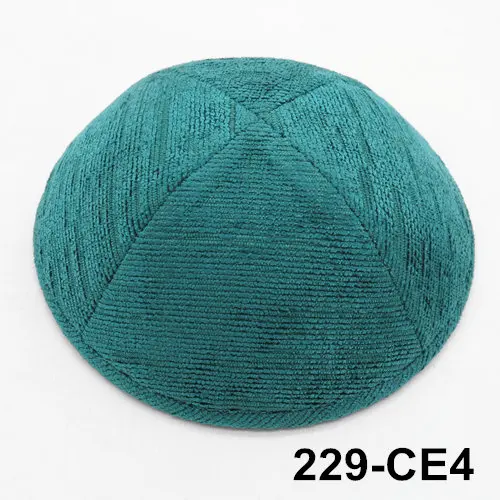 Kippot кипа головные уборы Skullies вельветовые Yarmulke 19cmBeanies еврейская шляпа-Кепка с черепом - Цвет: 229CE4