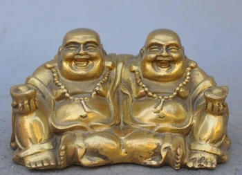 

chinese buddhism copper brass wealth happy laugh 2 Maitreya Buddha lucky statue
